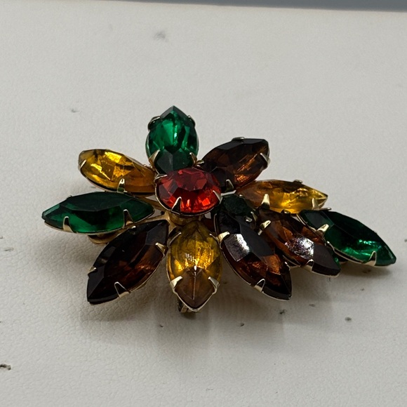 Elegant Vintage Multicolor Floral Brooch JP412 - Picture 5 of 9